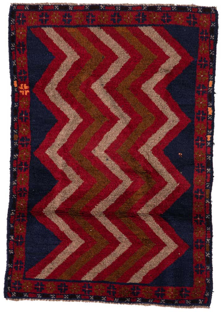 2' 9 x 4' 7 Hand Knotted Balouch Persian Wool Rug