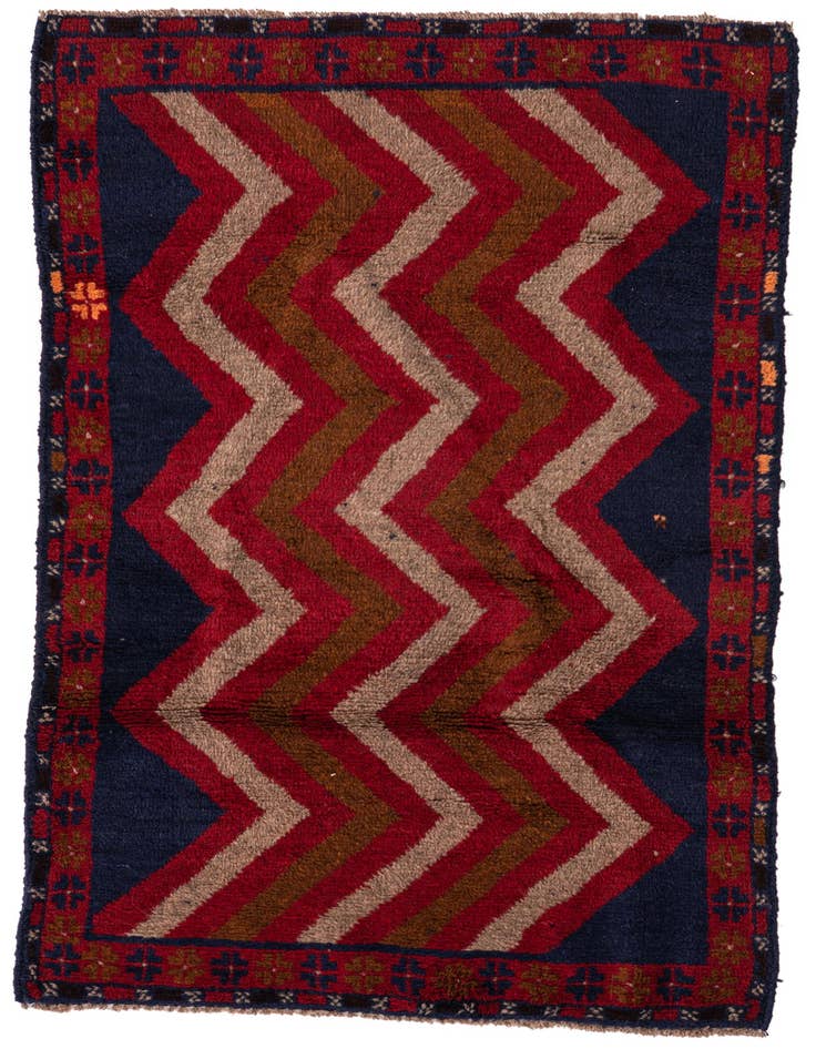 Detail image of 2' 9 x 4' 7 Hand Knotted Balouch Persian Wool Rug