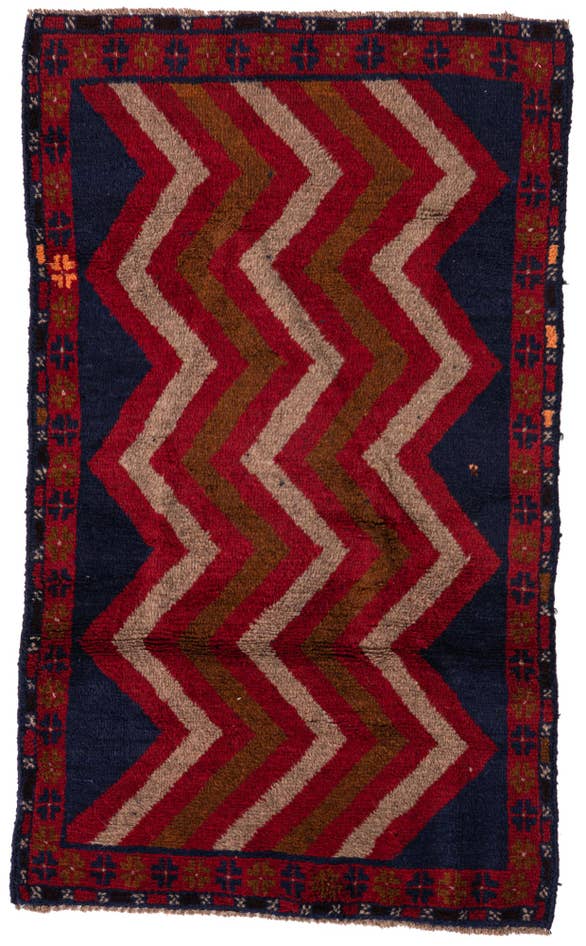 Detail image of 2' 9 x 4' 7 Hand Knotted Balouch Persian Wool Rug