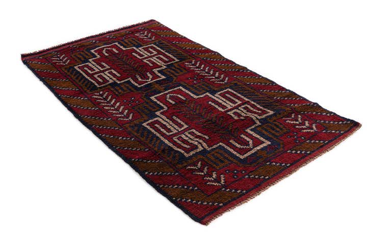 2' 9 x 4' 7 Hand Knotted Balouch Persian Wool Rug