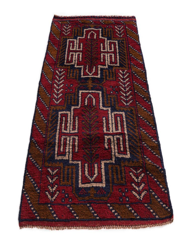 Detail image of 2' 9 x 4' 7  Hand Knotted Balouch Persian Wool Rug