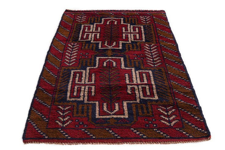 Detail image of 2' 9 x 4' 7 Hand Knotted Balouch Persian Wool Rug