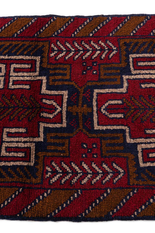 Detail image of 2' 9 x 4' 7 Hand Knotted Balouch Persian Wool Rug