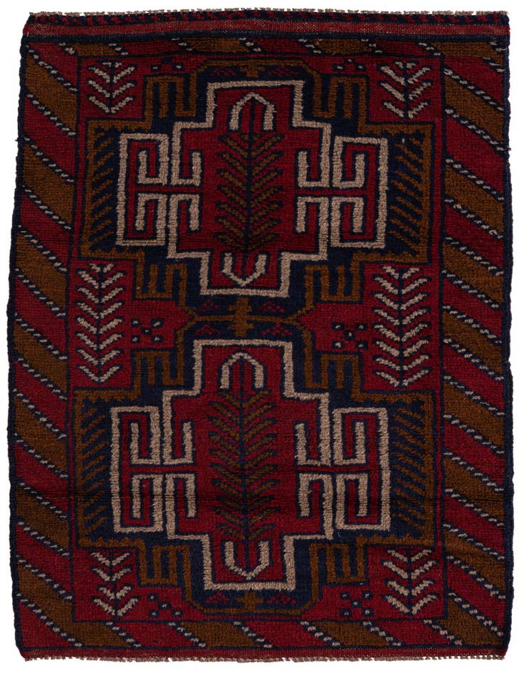 Detail image of 2' 9 x 4' 7 Hand Knotted Balouch Persian Wool Rug