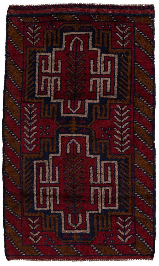 2' 9 x 4' 7 Hand Knotted Balouch Persian Wool Rug