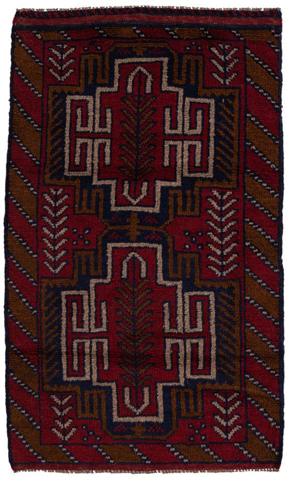 Detail image of 2' 9 x 4' 7 Hand Knotted Balouch Persian Wool Rug