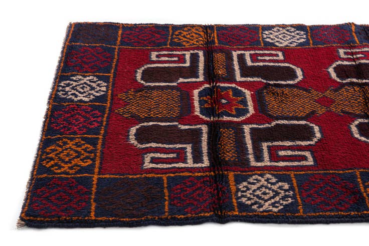 Detail image of 2' 9 x 4' 9 Hand Knotted Balouch Persian Wool Rug