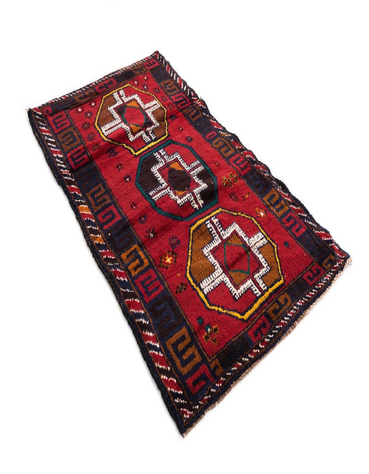 Detail image of 2' 9 x 4' 10  Hand Knotted Balouch Persian Wool Rug