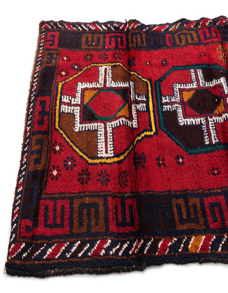 Detail image of 2' 9 x 4' 10  Hand Knotted Balouch Persian Wool Rug