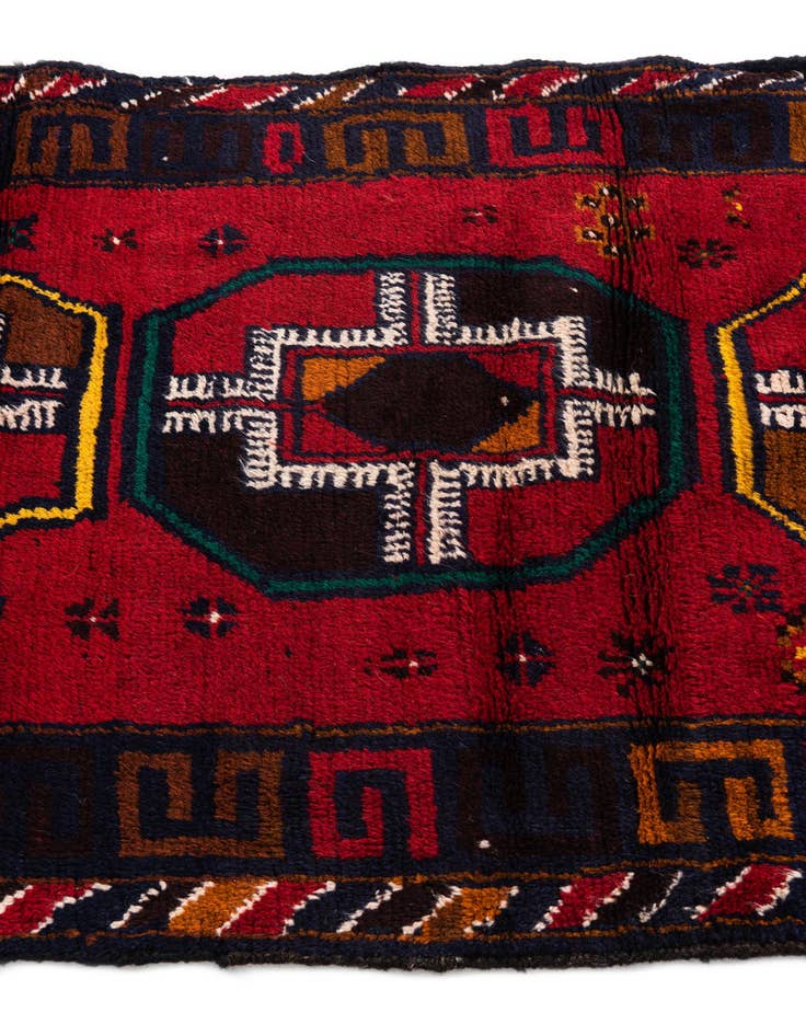 Detail image of 2' 9 x 4' 10  Hand Knotted Balouch Persian Wool Rug