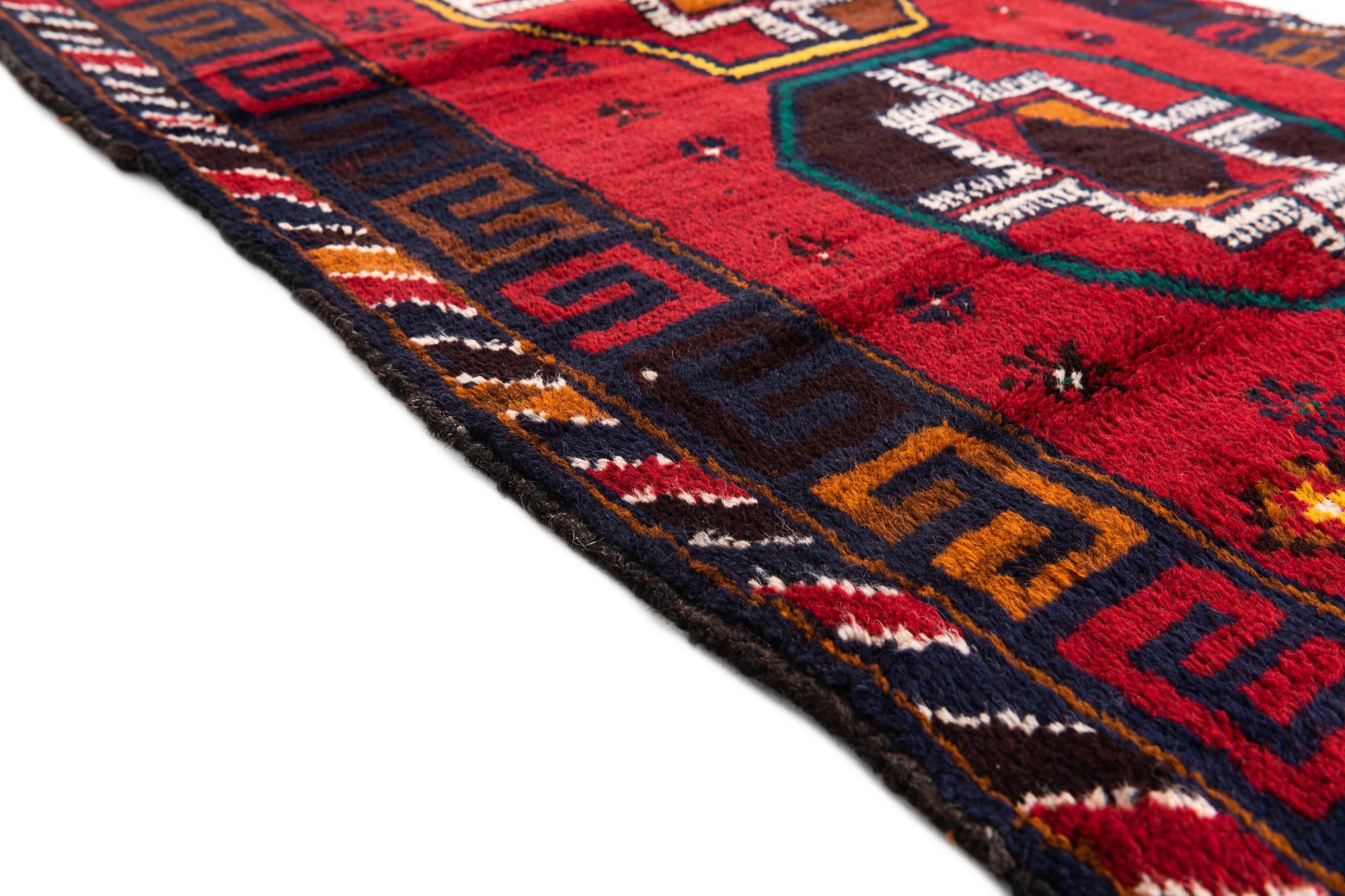 2' 9 x 4' 10 Hand Knotted Balouch Persian Wool Rug