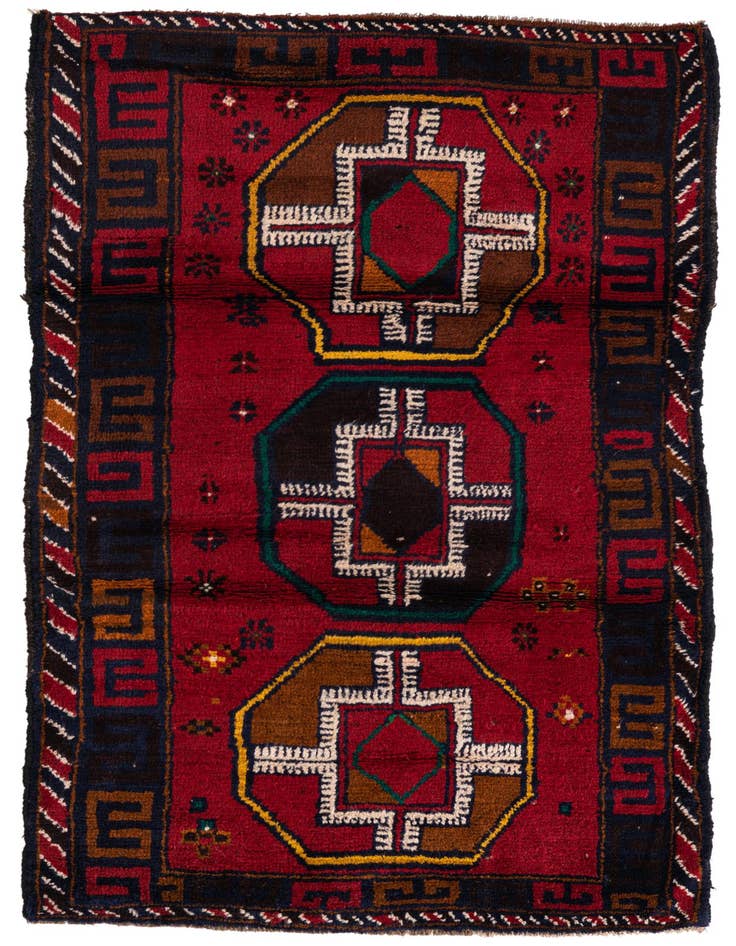 Detail image of 2' 9 x 4' 10 Hand Knotted Balouch Persian Wool Rug