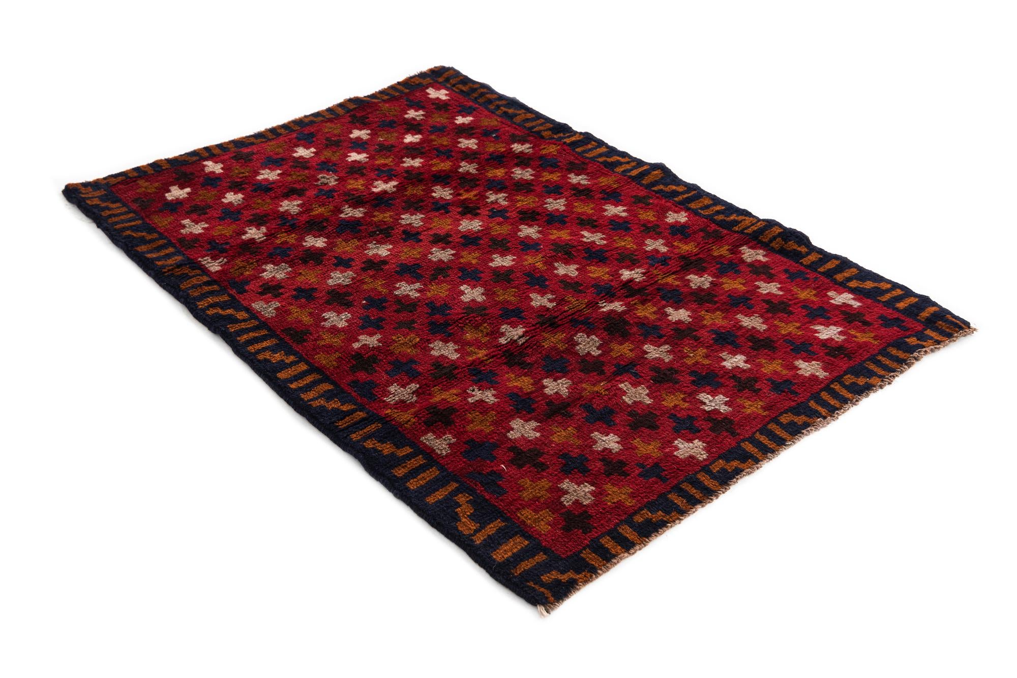 3' x 4' 5 Hand Knotted Balouch Persian Wool Rug