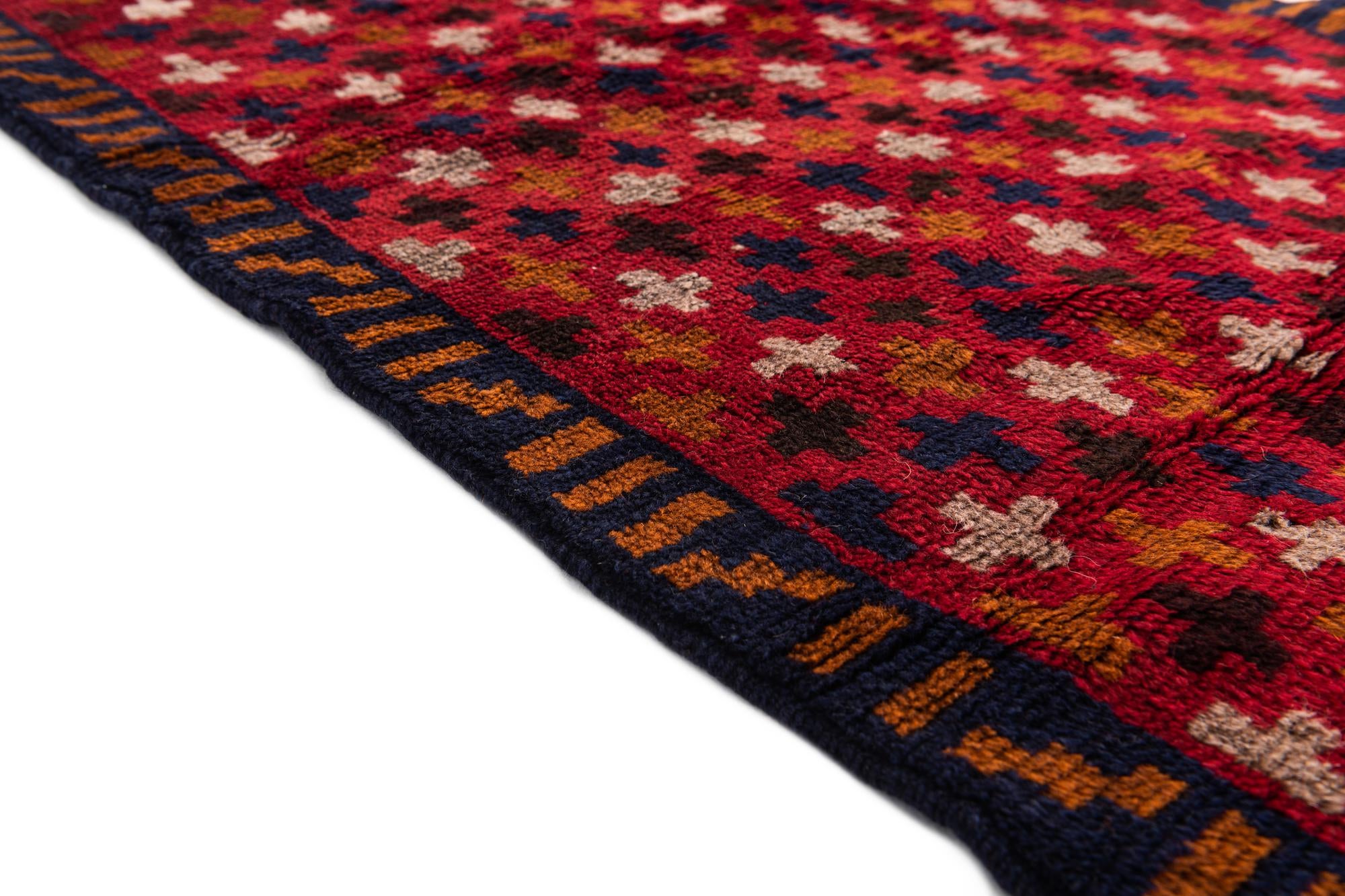 3' x 4' 5 Hand Knotted Balouch Persian Wool Rug