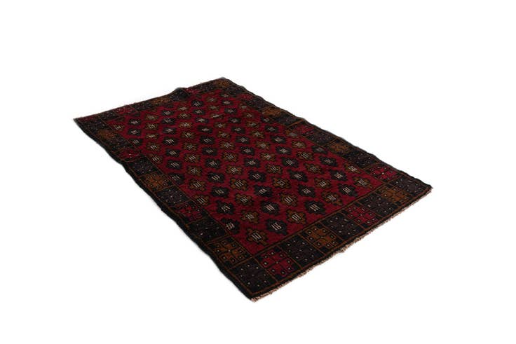 Detail image of 2' 10 x 4' 6 Hand Knotted Balouch Persian Wool Rug