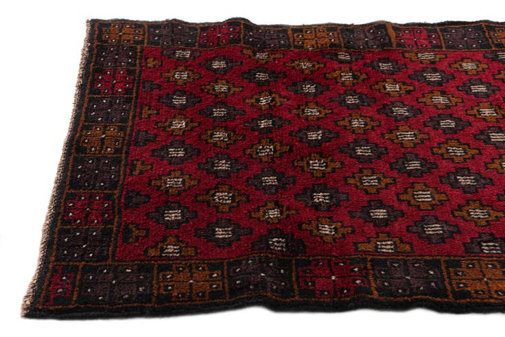 Detail image of 2' 10 x 4' 6 Hand Knotted Balouch Persian Wool Rug