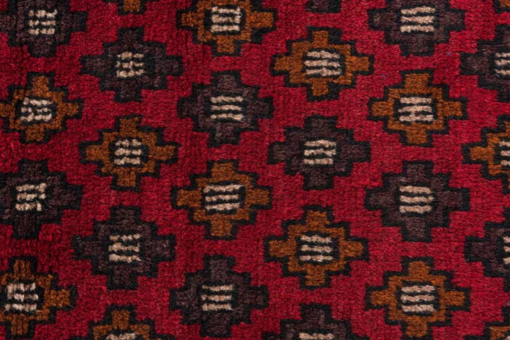 Detail image of 2' 10 x 4' 6 Hand Knotted Balouch Persian Wool Rug