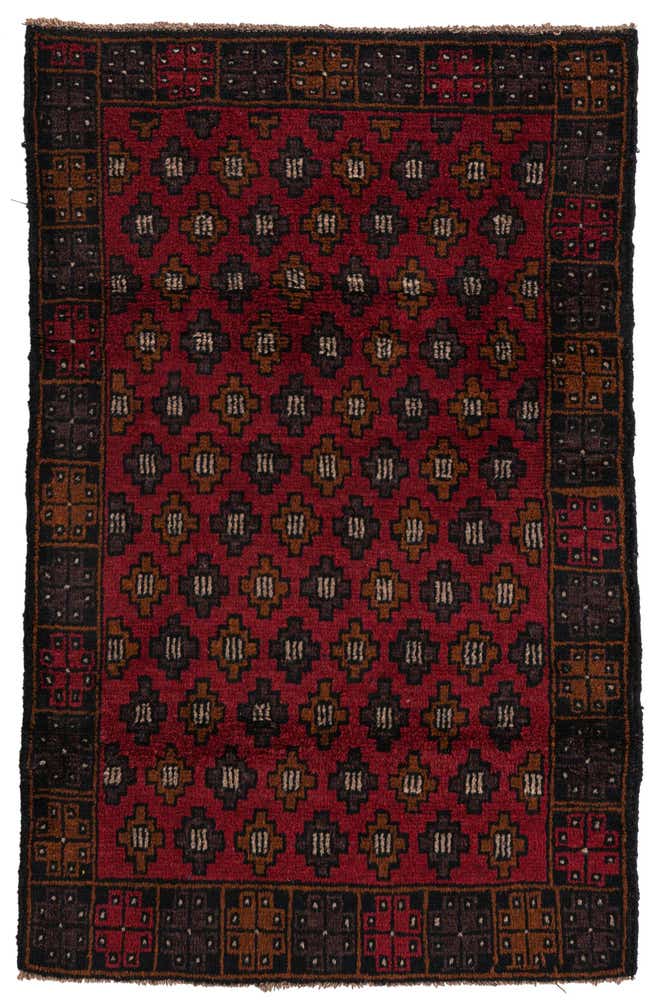2' 10 x 4' 6 Hand Knotted Balouch Persian Wool Rug