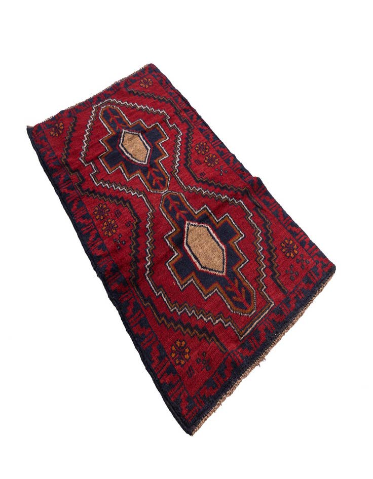 Detail image of 2' 9 x 4' 8  Hand Knotted Balouch Persian Wool Rug