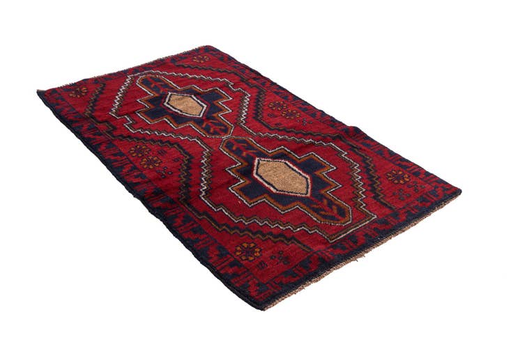Detail image of 2' 9 x 4' 8 Hand Knotted Balouch Persian Wool Rug