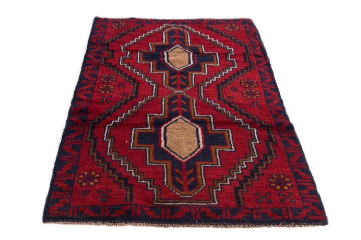 2' 9 x 4' 8 Hand Knotted Balouch Persian Wool Rug