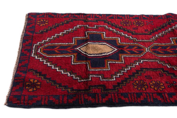 Detail image of 2' 9 x 4' 8 Hand Knotted Balouch Persian Wool Rug