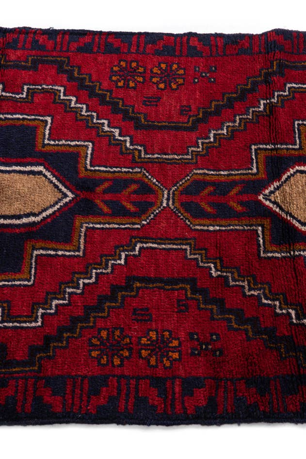 Detail image of 2' 9 x 4' 8 Hand Knotted Balouch Persian Wool Rug