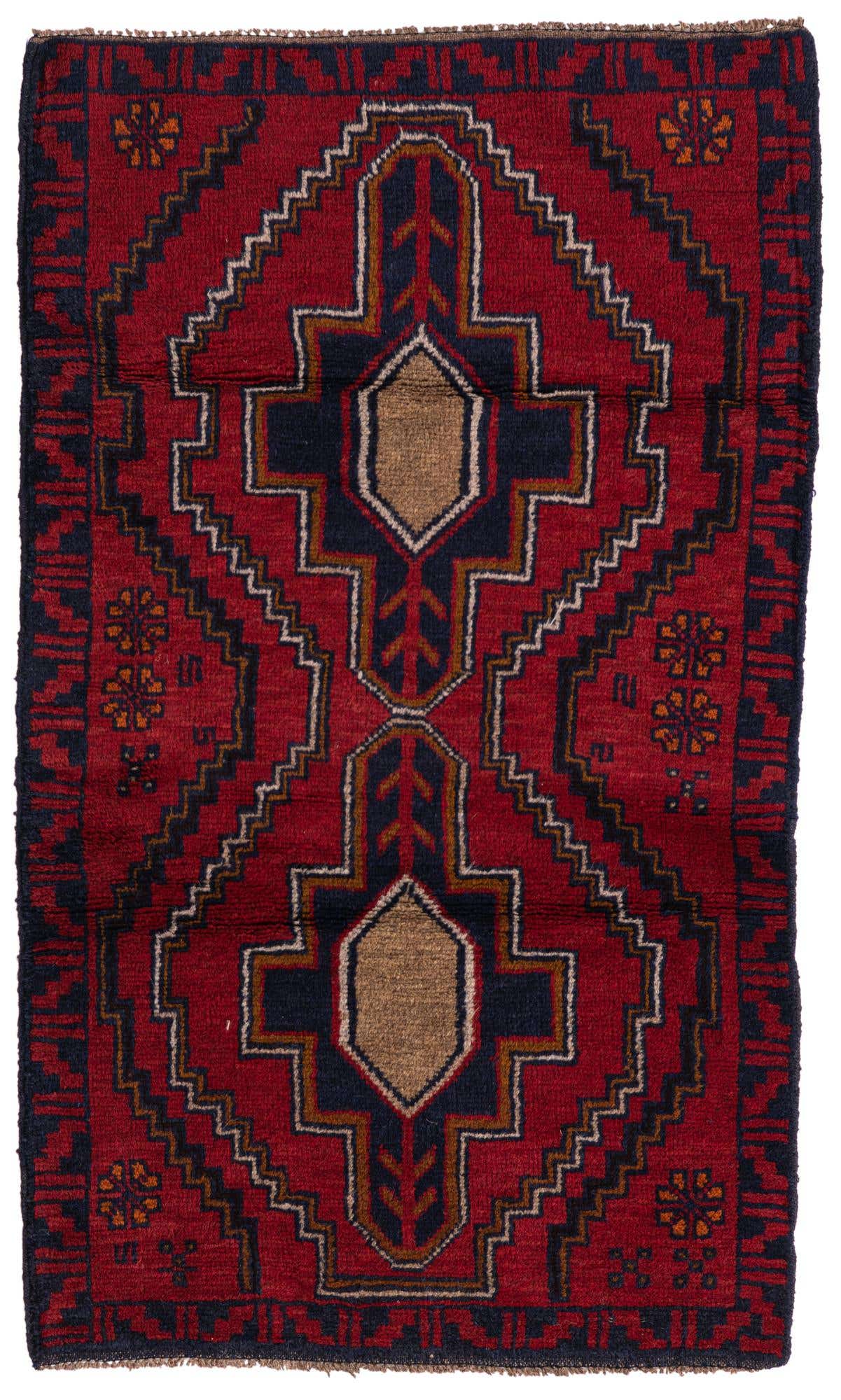 2' 9 x 4' 8 Hand Knotted Balouch Persian Wool Rug