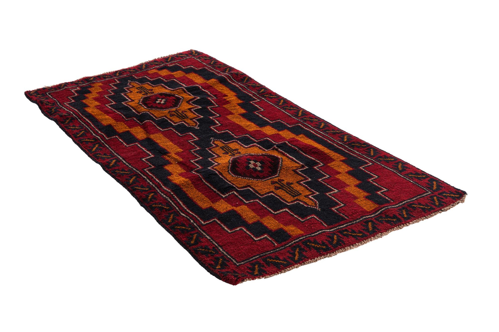 2' 10 x 4' 9 Hand Knotted Balouch Persian Wool Rug