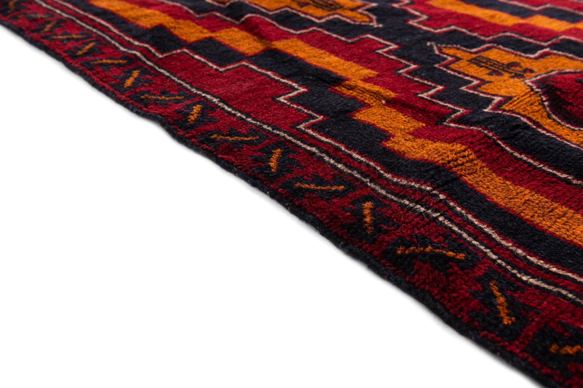 2' 10 x 4' 9 Hand Knotted Balouch Persian Wool Rug