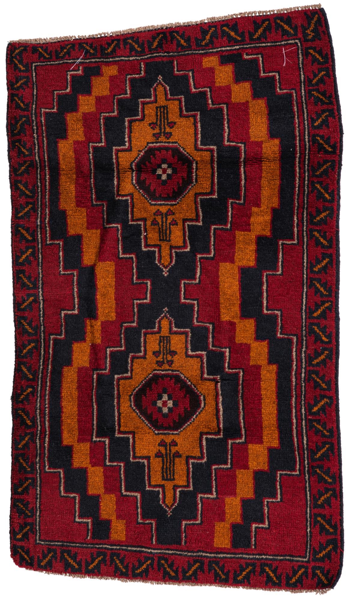 2' 10 x 4' 9 Hand Knotted Balouch Persian Wool Rug