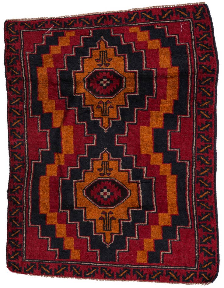 Detail image of 2' 10 x 4' 9 Hand Knotted Balouch Persian Wool Rug