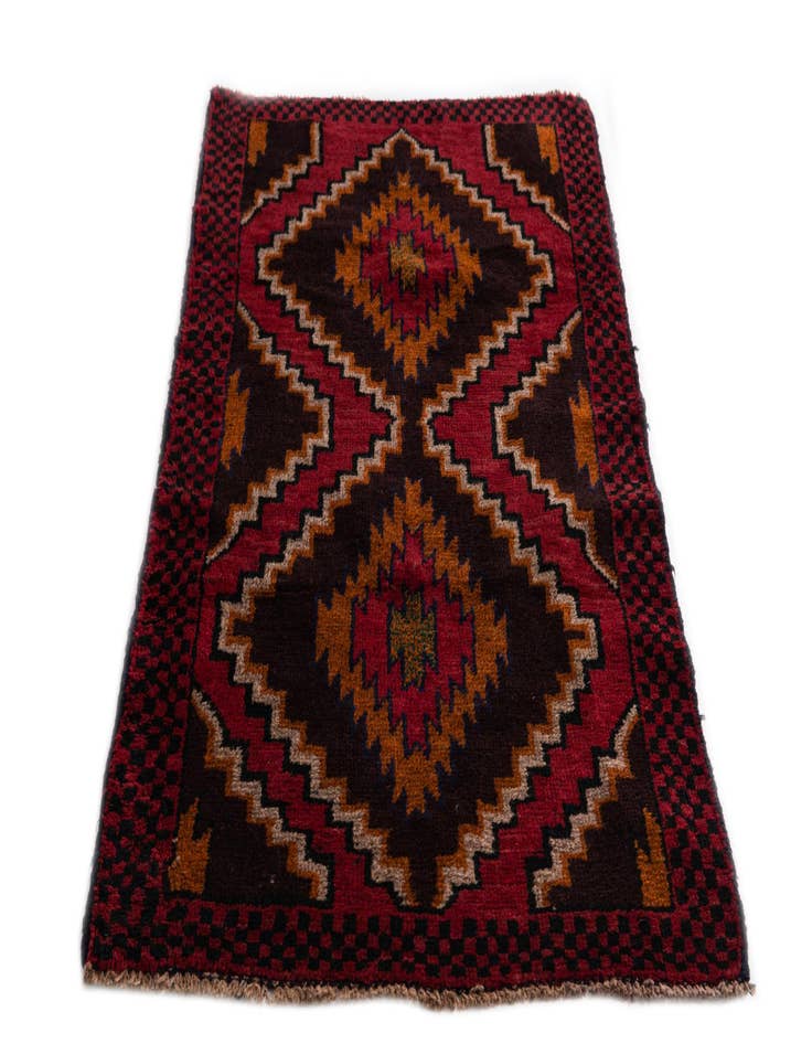 Detail image of 2' 10 x 4' 7  Hand Knotted Balouch Persian Wool Rug