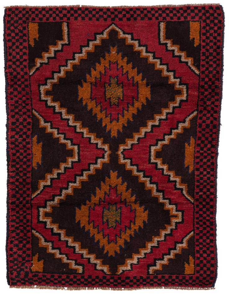 Detail image of 2' 10 x 4' 7 Hand Knotted Balouch Persian Wool Rug