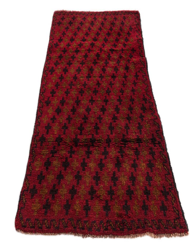 Detail image of 2' 9 x 4' 8  Hand Knotted Balouch Persian Wool Rug