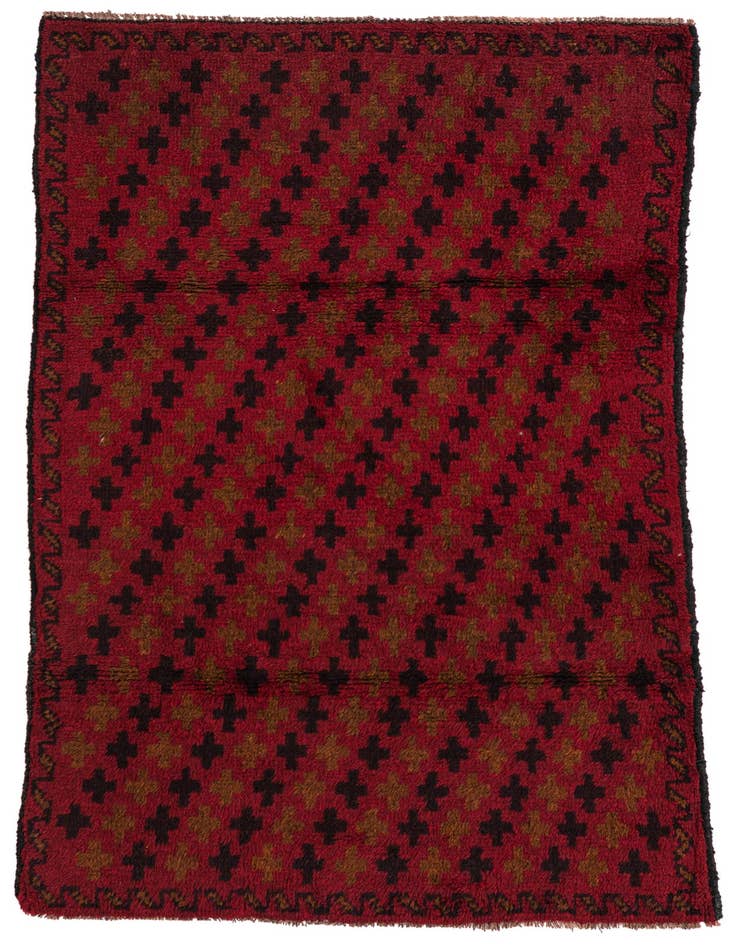 Detail image of 2' 9 x 4' 8 Hand Knotted Balouch Persian Wool Rug