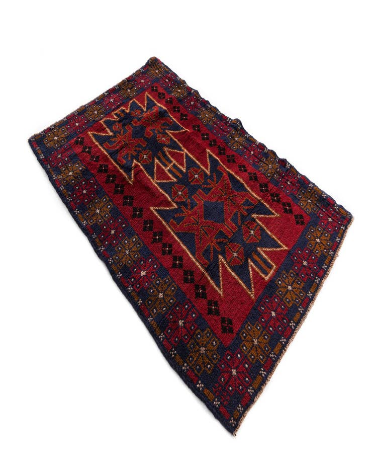 Detail image of 3' x 4' 7 Hand Knotted Balouch Persian Wool Rug