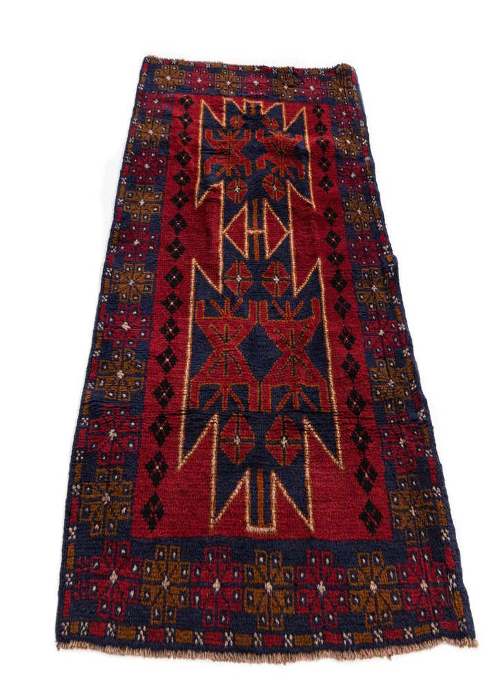 3' x 4' 7 Hand Knotted Balouch Persian Wool Rug