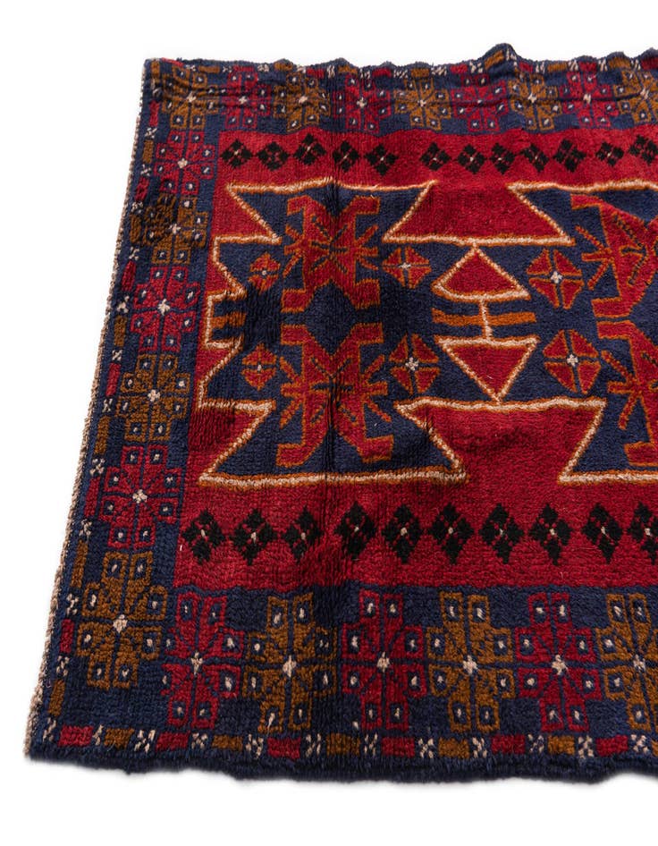 Detail image of 3' x 4' 7 Hand Knotted Balouch Persian Wool Rug