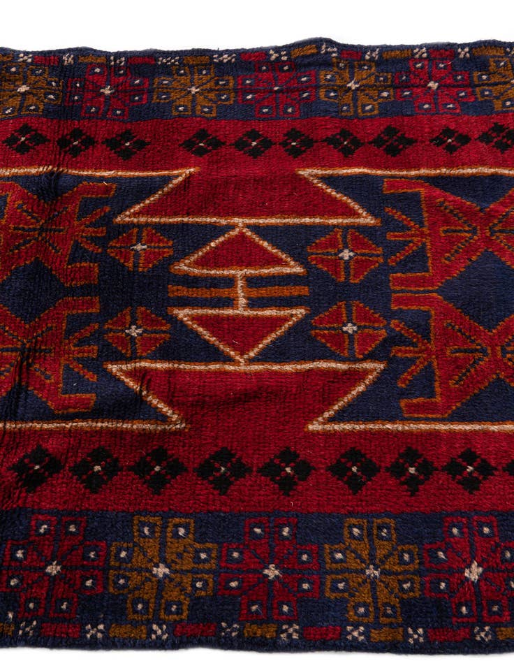 Detail image of 3' x 4' 7 Hand Knotted Balouch Persian Wool Rug