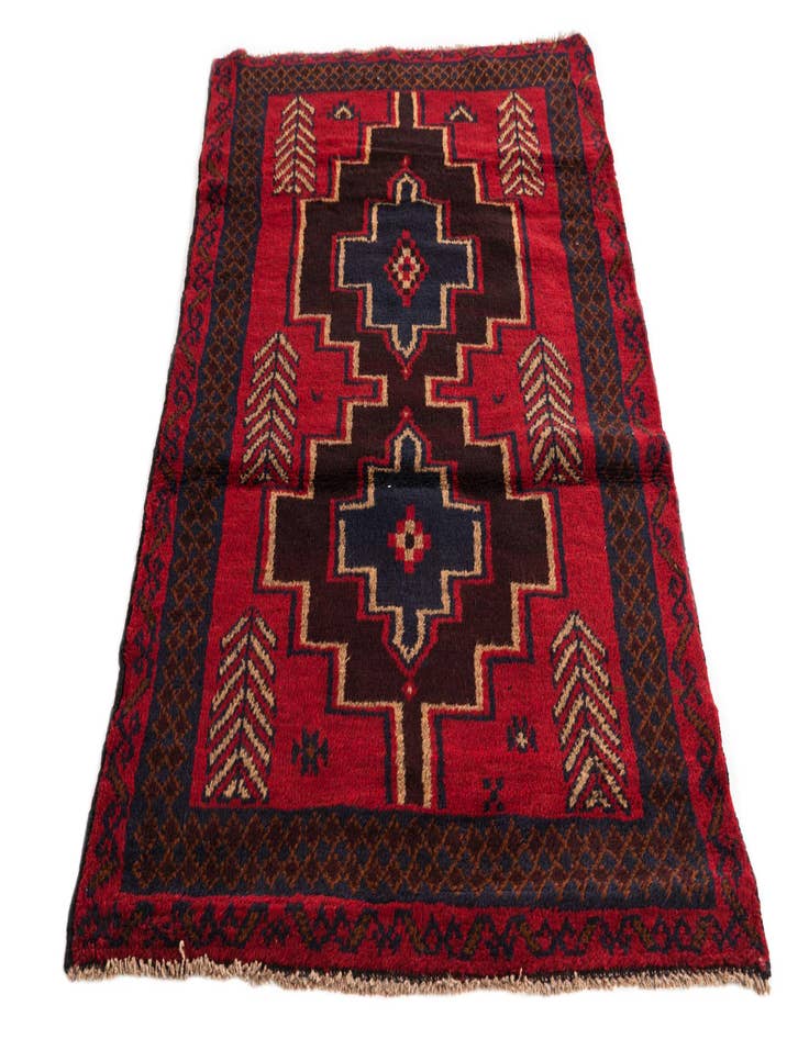 Detail image of 3' x 4' 8  Hand Knotted Balouch Persian Wool Rug