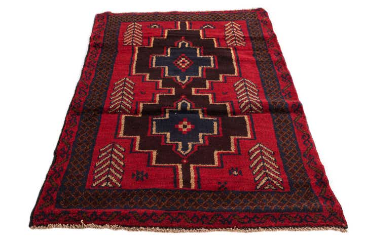 3' x 4' 8 Hand Knotted Balouch Persian Wool Rug