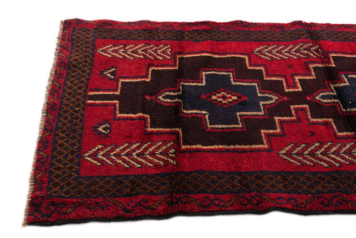 Detail image of 3' x 4' 8 Hand Knotted Balouch Persian Wool Rug