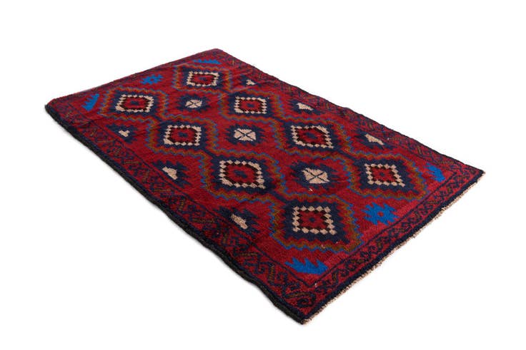 Detail image of 2' 10 x 4' 8 Hand Knotted Balouch Persian Wool Rug