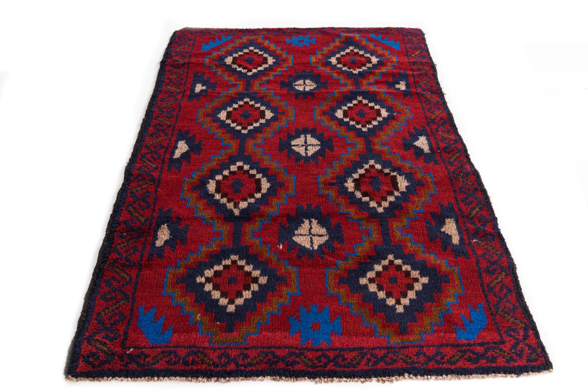 2' 10 x 4' 8 Hand Knotted Balouch Persian Wool Rug