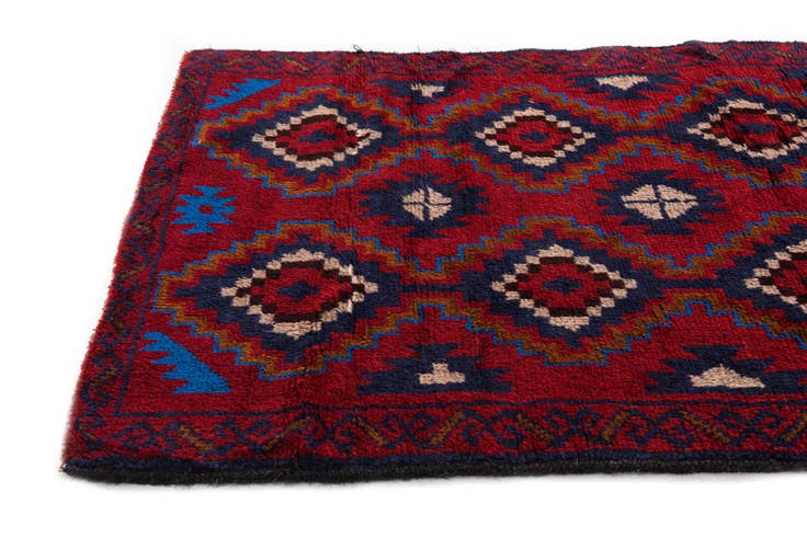 Detail image of 2' 10 x 4' 8 Hand Knotted Balouch Persian Wool Rug
