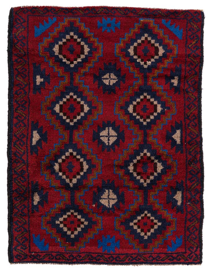 Detail image of 2' 10 x 4' 8 Hand Knotted Balouch Persian Wool Rug