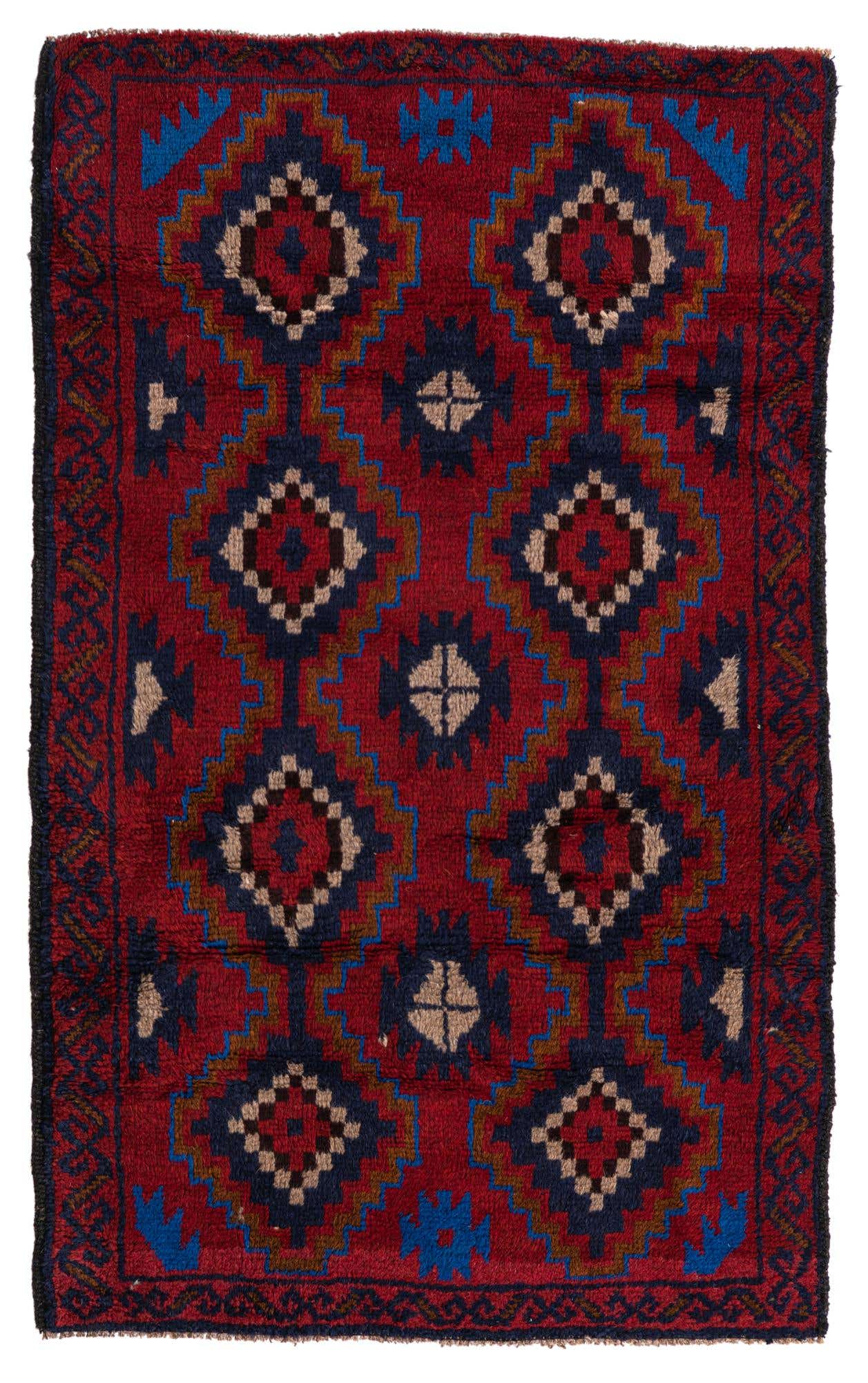 2' 10 x 4' 8 Hand Knotted Balouch Persian Wool Rug