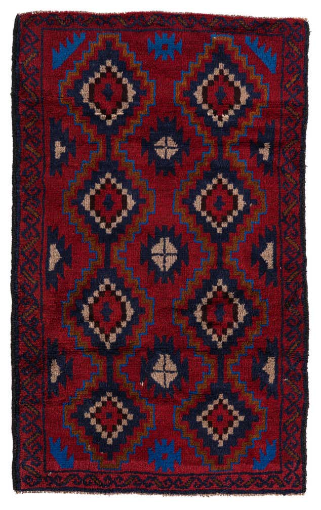 2' 10 x 4' 8 Hand Knotted Balouch Persian Wool Rug