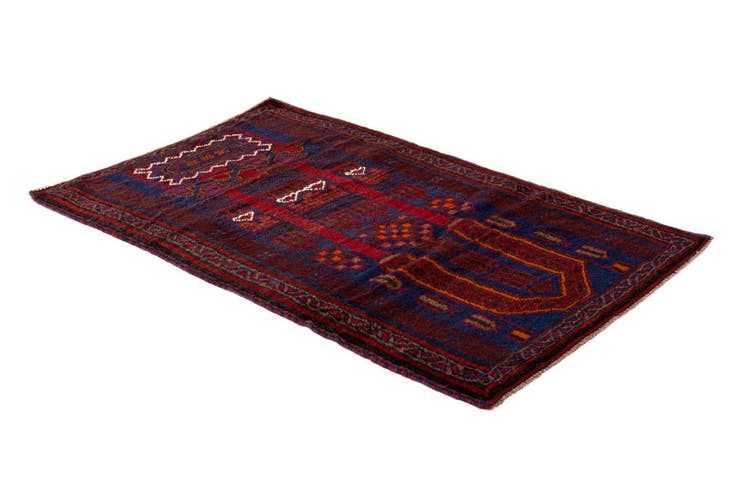 Detail image of 2' 10 x 4' 8 Hand Knotted Balouch Persian Wool Rug